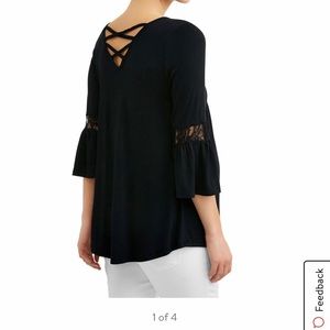 Maternity Bell Sleeve w/ Lace Detail Top